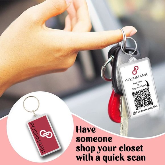 Poshmark Custom Keychain Shop My Closet Seller QR Code Swag PoshFest - Picture 2 of 5